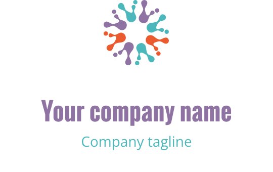 Design de logo coloré avec des formes abstraites rayonnant d'un point central
