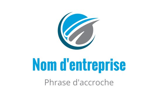 Design de logo circulaire moderne avec des éléments bleus et gris et des lignes dynamiques