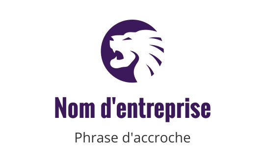 Logo de lion audacieux en violet avec un fond circulaire
