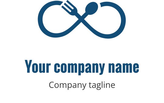 Logo infini teal avec des formes de fourche entrelacées