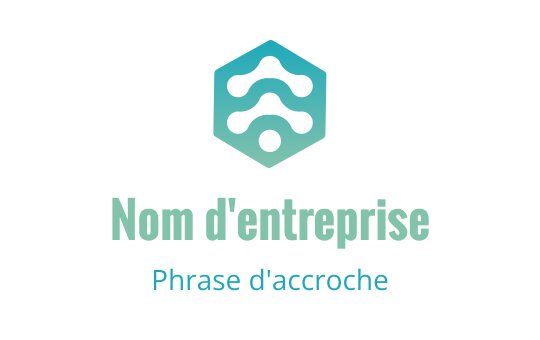Design de logo hexagonal moderne avec des éléments de vague abstraits en dégradé de bleu