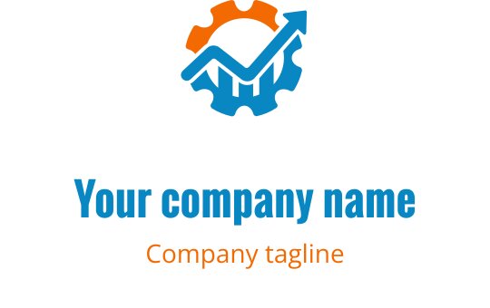 Design de logo moderne avec des engrenages orange et bleu entrelacés