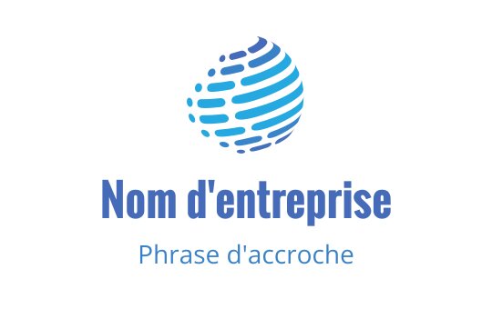 Logo design moderne de globe bleu avec des motifs rayés dynamiques