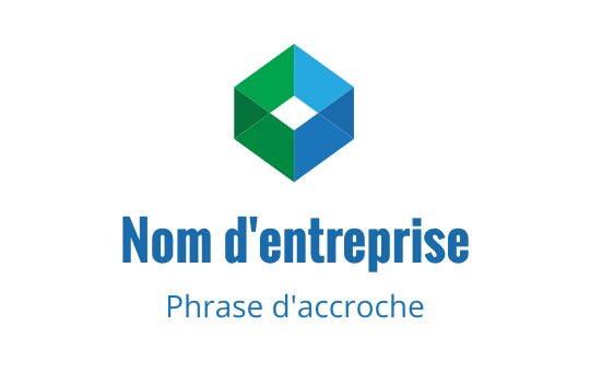 Design de logo géométrique moderne avec une forme hexagonale verte et bleue