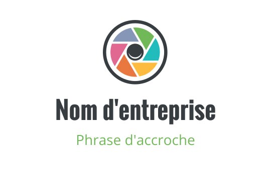 Logo design de lentille de caméra colorée avec une forme circulaire et un texte en gras