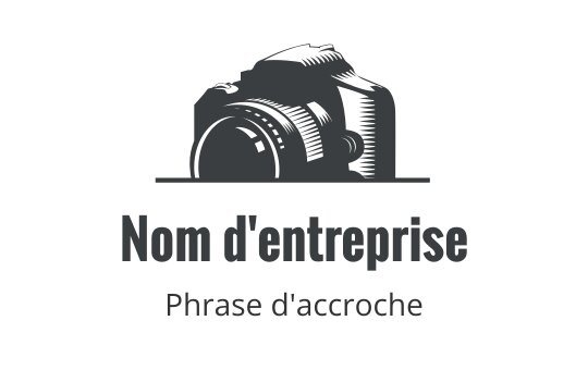 Logo de caméra stylisé avec des lignes audacieuses et une typographie moderne