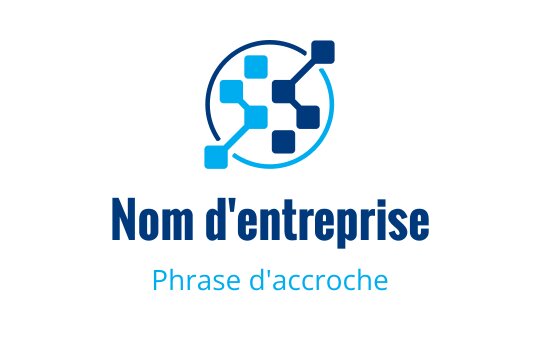Logo moderne bleu et turquoise avec des formes géométriques interconnectées