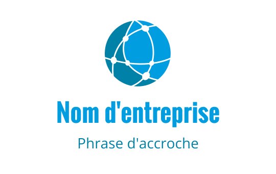 Logo moderne de globe bleu avec des lignes et des nœuds interconnectés