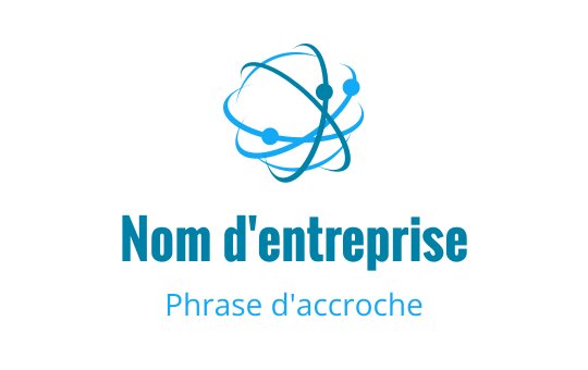 Logo moderne bleu avec une structure atomique abstraite