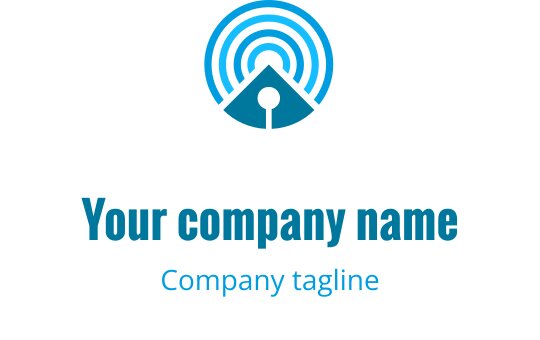 Logo moderne bleu et turquoise avec un motif de bouclier et de circuit