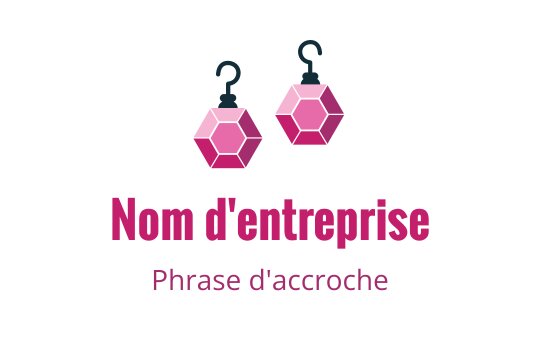 Logo de design d'oreilles hexagonales roses élégantes avec crochets