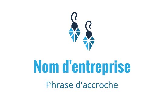 Design de logo élégant en bleu avec des éléments suspendus