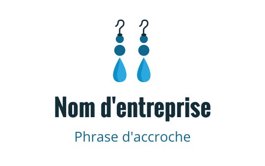 Logo de design élégant avec des perles bleues et des formes en goutte d'eau