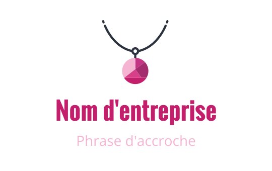 Design de logo élégant avec un pendentif géométrique rose sur un collier