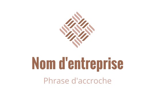 Design de logo tissé élégant dans des tons bruns chauds avec des motifs géométriques