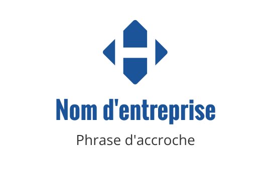 Logo moderne bleu avec une lettre H stylisée et des formes géométriques