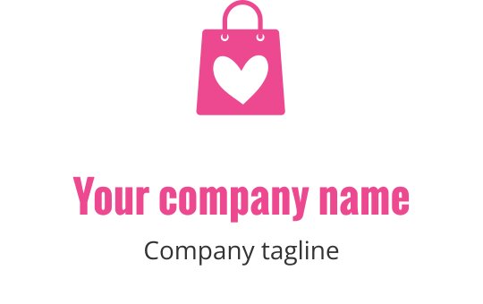 Logo design élégant en rose avec une silhouette de sac moderne