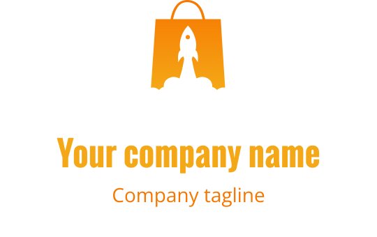 Design de logo élégant avec une silhouette de sac orange et doré