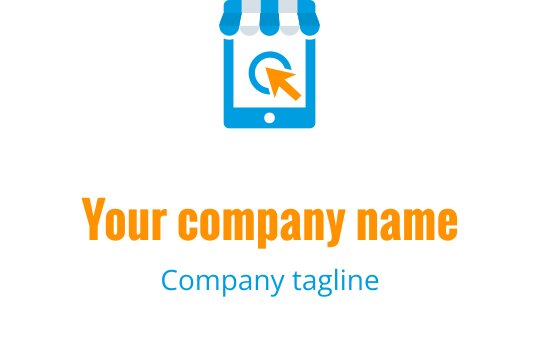 Design de logo moderne avec un chariot et un smartphone avec une flèche