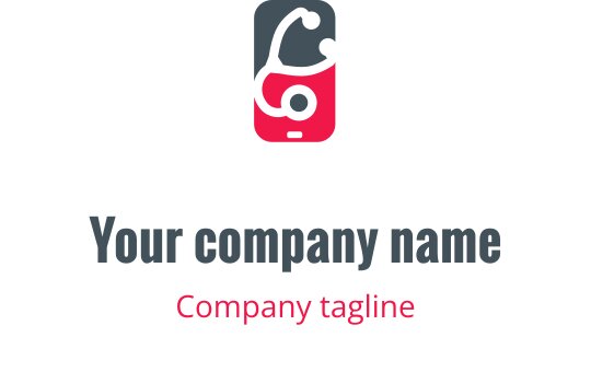 Design de logo moderne avec une croix médicale rouge et verte et un stéthoscope