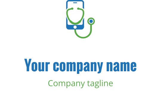 Design de logo moderne avec un stéthoscope en couleurs lime et teal