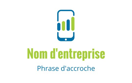 Design de logo moderne avec des éléments de smartphone et de graphique en barres en vert et bleu
