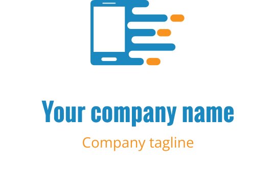 Design de logo dynamique avec un motif de vitesse stylisé orange et bleu