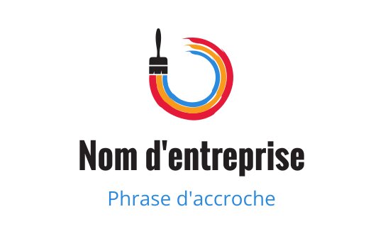 Logo de pinceau coloré avec des éléments rouges, jaunes et bleus tourbillonnants