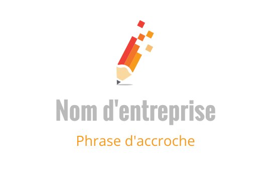 Conception de logo créatif avec un crayon aux accents rouges et oranges vifs