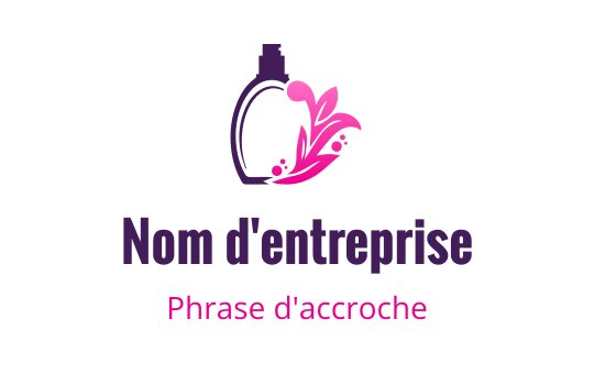 Logo de flacon de parfum élégant avec des accents floraux roses