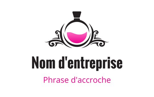 Design de logo élégant avec une bouteille de potion décorative et un liquide rose