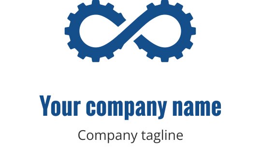 Logo de rouage teal avec un symbole d'infini intégré au centre