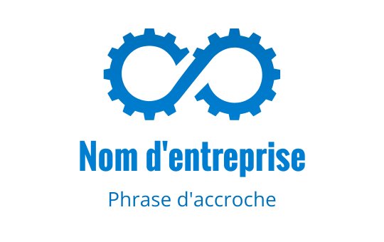 Logo infini moderne bleu avec des engrenages entrelacés