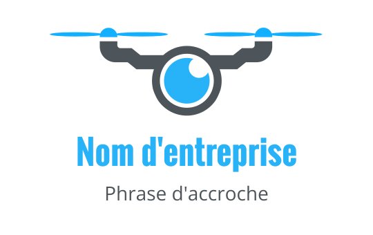 Logo de drone moderne avec un œil bleu et des lignes épurées