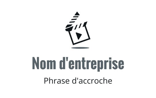 Logo de planche de clap de film créatif avec un élément de bouton de lecture