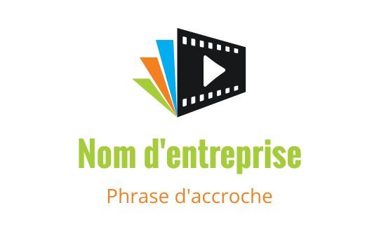 Logo dynamique avec une pellicule et des éléments triangulaires colorés