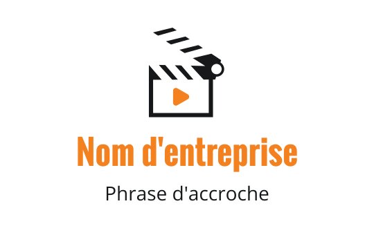 Logo de clap de film créatif avec un bouton de lecture orange