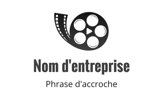Logo de bobine de film avec un boîtier circulaire et une bande de film
