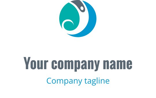 Design de logo moderne avec une figure stylisée en cyan et bleu-vert