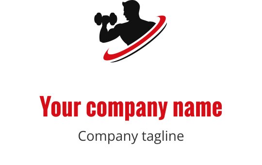 Design de logo dynamique avec une silhouette de haltérophile et une typographie audacieuse