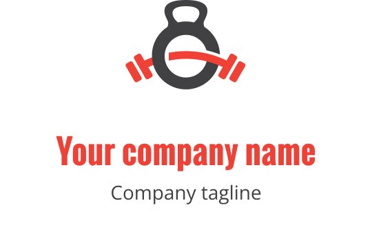 Logo design audacieux en rouge et gris avec des poids stylisés