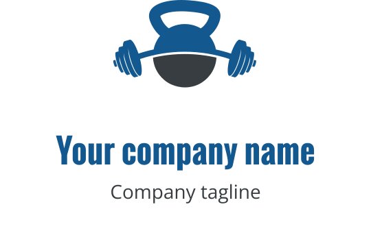 Design de logo moderne avec des poids stylisés en bleu-vert et gris