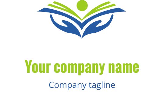 Design de logo élégant avec un livre doré et des accents teal