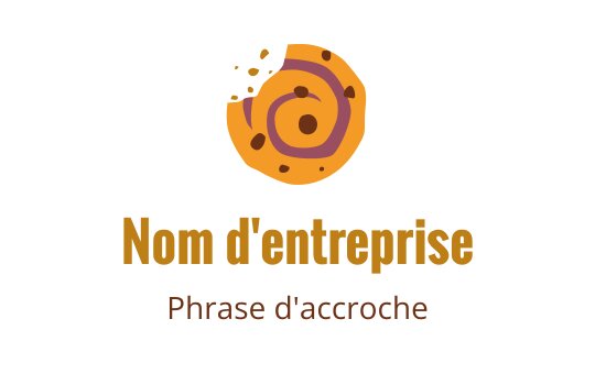 Logo de biscuit ludique avec des tourbillons et des accents de pépites de chocolat