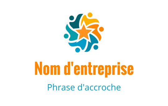 Logo coloré avec une étoile entourée de figures abstraites