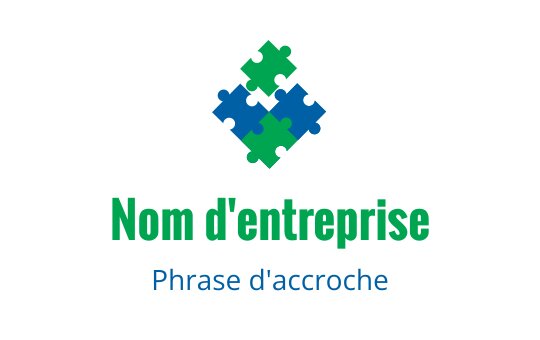 Logo design de pièce de puzzle colorée en tons de vert et bleu