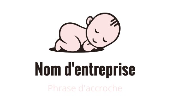 Logo de bébé endormi mignon avec des tons roses doux
