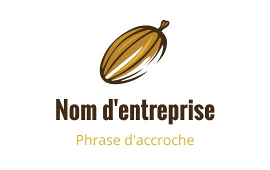 Design de logo élégant de cabosse de cacao en tons dorés et bruns