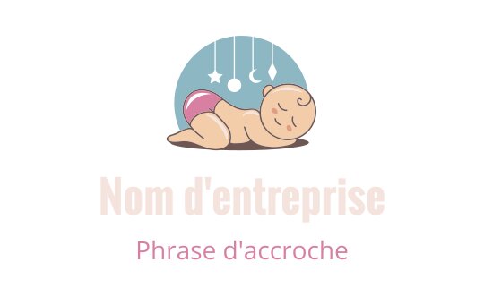 Logo de bébé endormi mignon avec un fond circulaire bleu