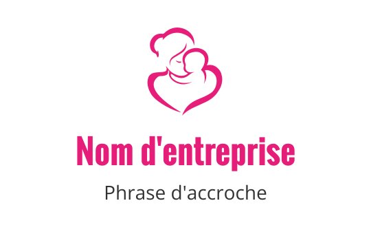 Logo en forme de cœur représentant une mère et son enfant en rose